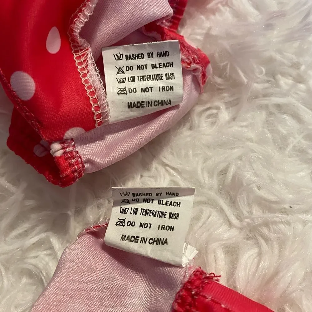 Pink & White Polka Dot Size 80 (12-18M) Toddler Swim Suit